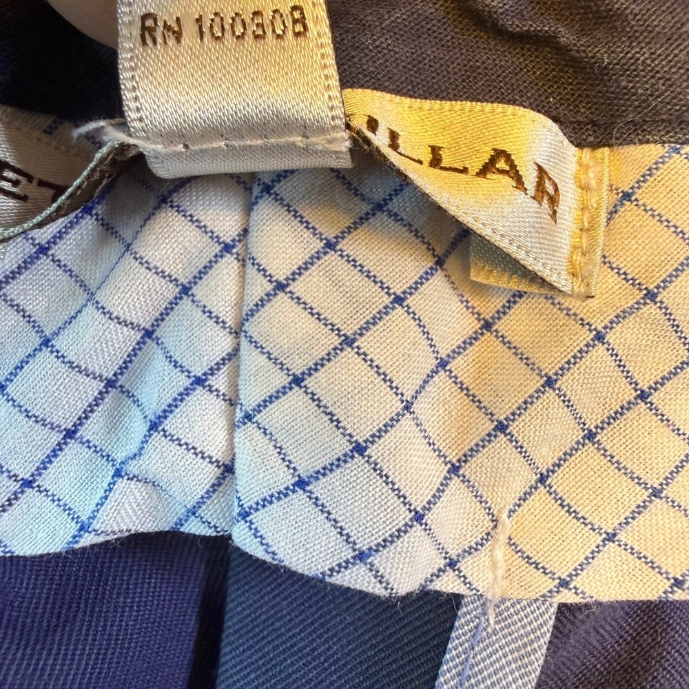 Peter Millar Chino Shorts Mens 34 Blue Flat Front Cotton Blend Casual Golf - Picture 6 of 7